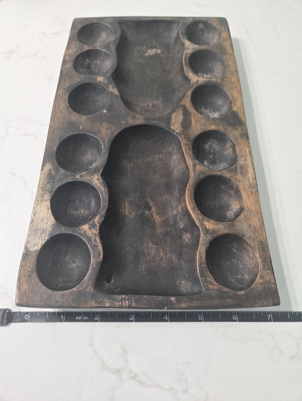 Handmade Vintage Mancala Box Tray 12"x7"